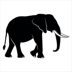Fototapeta premium Animal Elephant silhouette vector illustration