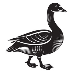 Elegant Goose Silhouette Vector Illustration