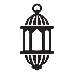 Silhouette of an Ornate Hanging Lantern