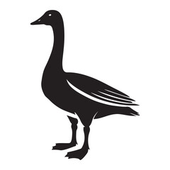 Goose Silhouette Vector Illustration A Simple Black and White Design