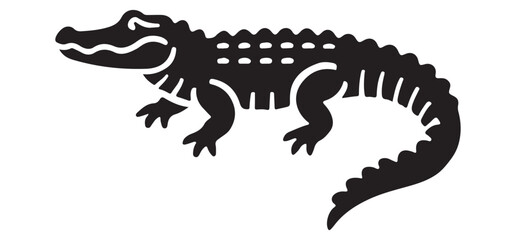 American Alligator Silhouette Illustration for Wildlife and Nature Projects