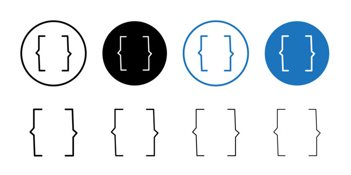 Font brackets icon Thin line art isolated