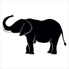 Fototapeta premium Animal Elephant silhouette vector illustration
