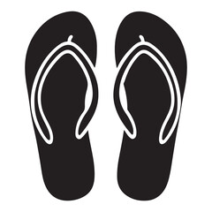 Simple Silhouette Flip Flops Summer Beach Sandals Icon