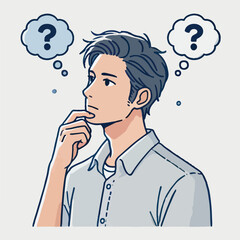 a boy is thinking vector