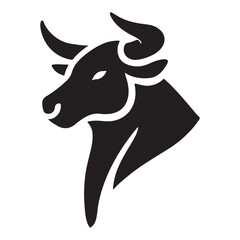 Bull Head Silhouette Vector Graphic for Ranching and Agriculture Designs
