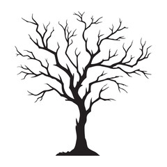 Dead Tree Silhouette Vector Illustration