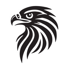 Majestic Eagle Head Silhouette Vector Illustration Art