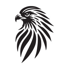 Stylized Eagle Head Silhouette for Design Projects