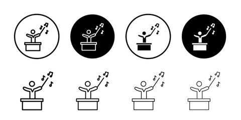 Music conductor icon Thin line art isolated