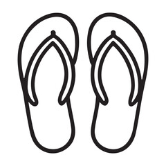 Simple Flip Flops Line Art Illustration