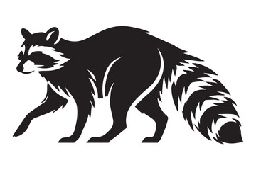 Striking Raccoon Silhouette Illustration