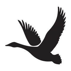 Flying Goose Silhouette Vector Illustration