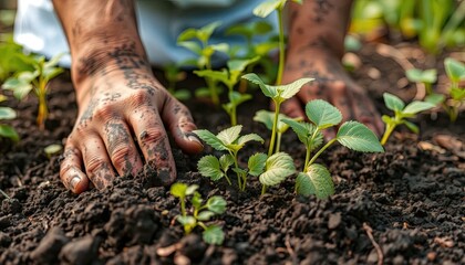 hand holding seedling