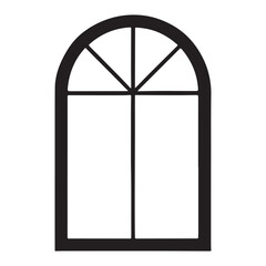 Arch Window Silhouette Vector Illustration for Design Projects