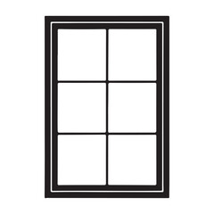 Classic Multi-Paned Window Silhouette Vector Illustration