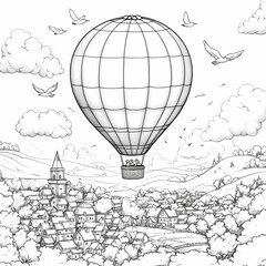 Balloon ride in drawing