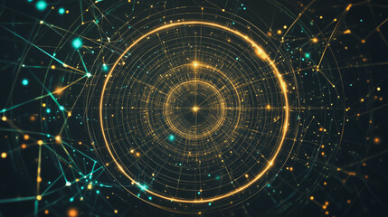 Abstract white background with Colorful circle lines. Digital future technology . Abstract business connection of lines from nodes innovation of communication in the network.