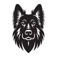 German Shepherd Dog Head Silhouette Vector Illustration