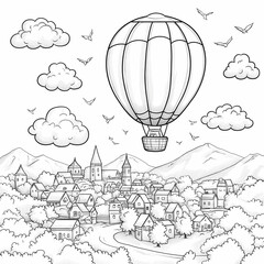 Balloon ride in drawing