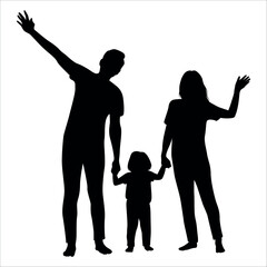 Black Family silhouette Vector illustration