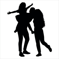 Black Family silhouette Vector illustration