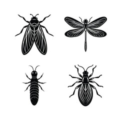 Insect animal vector silhouette art illustration icon set