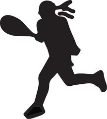 tennis play silhouette image  vector