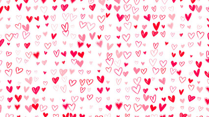 valentines day hearts pattern doodle on transparent background,png love romantic hand drawn heart social media design element