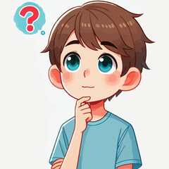 a boy is thinking vector