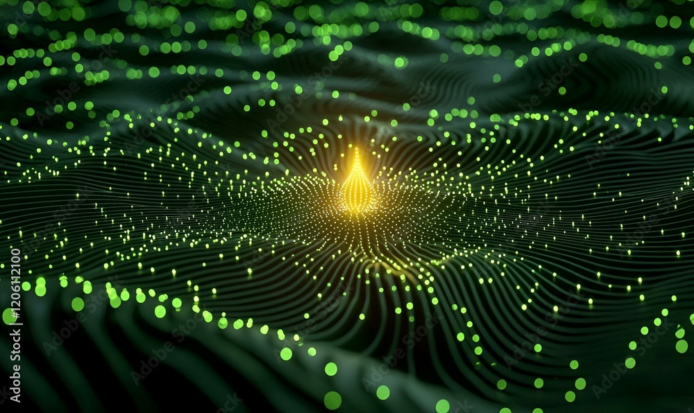 Poster digital nexus, a vibrant visualization of interconnected nodes dynamically expanding, illustrating t