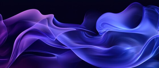 Obraz premium Dynamic Flowing Forms in Shades of Deep Purple and Blue