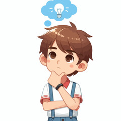 a boy is thinking vector