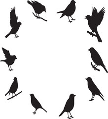 Flying High: Beautiful Bird Silhouette Vector Designs.