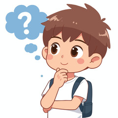 a boy is thinking vector