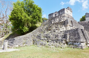 Tikal's Great Plaza, home to its iconic towering pyramids