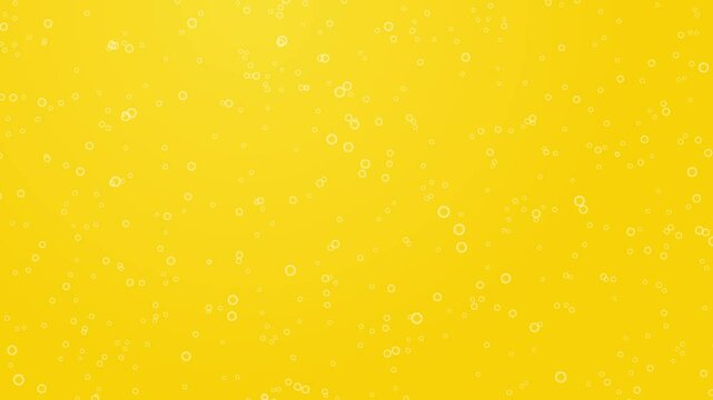 Bubbles rising up on yellow background. 2d animation
