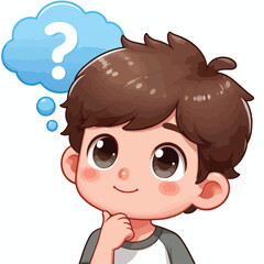 a boy is thinking vector