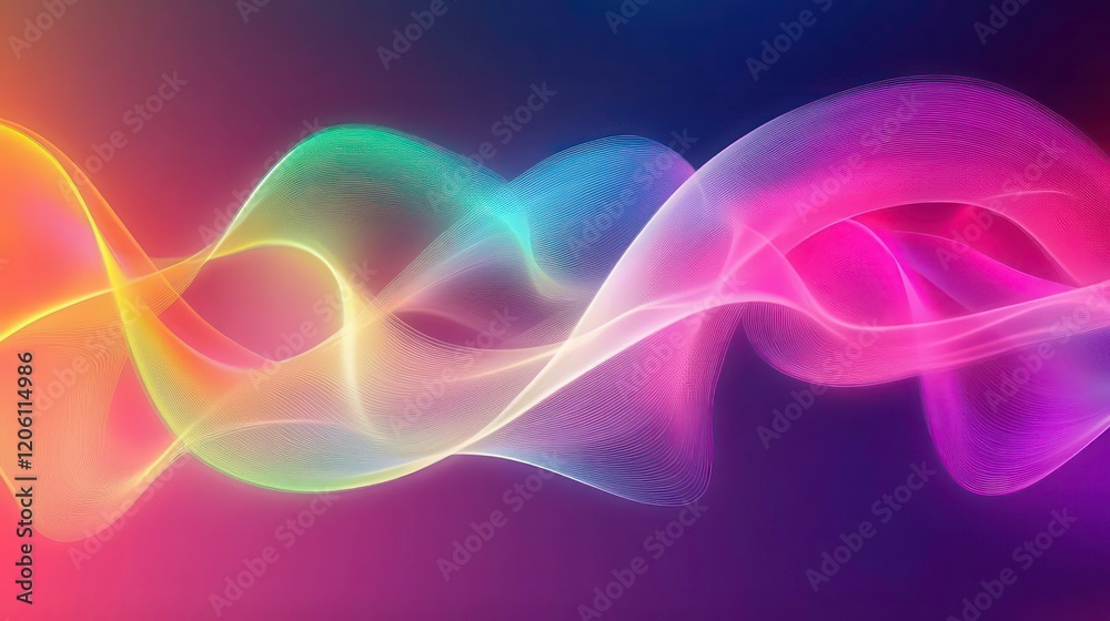 Poster Abstract colorful wave flowing smoothly.