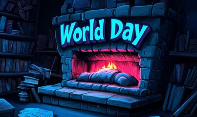 Cozy Hearth Ambiance, a warm fireplace radiates comfort, inviting atmosphere, flickering flames dance, enhancing the tranquil space.