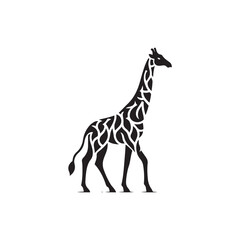 Naklejka premium Black Color Giraf silhouette design Vector Illustration, Solid White Background (13).eps