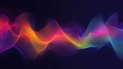 Fototapeta premium Abstract colorful wavy lines on dark background.