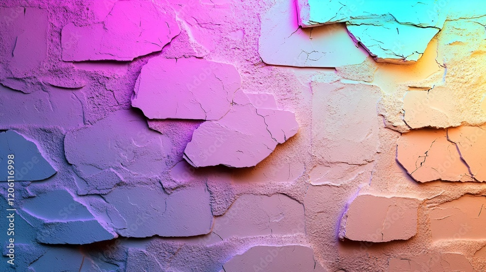 Poster vibrant gradient illumination on a textured background, showcasing a spectrum of colors blending sea