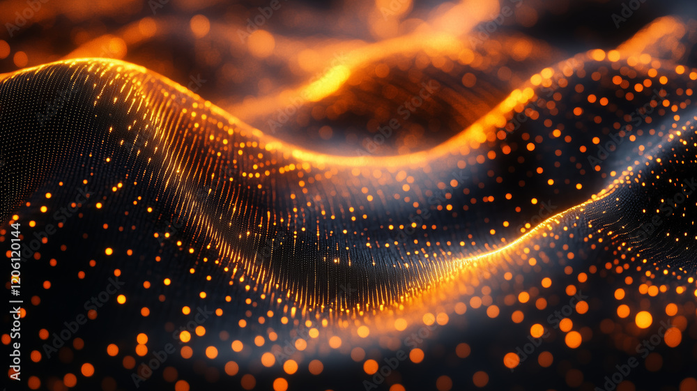 Poster Digital landscape illuminated by cybersecurity shield protecting data flow