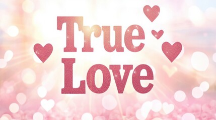 Glittering True Love Heart Design Romantic Valentine