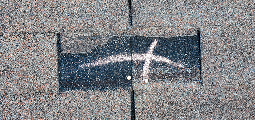 Residential Roof Inspection For An Insurance Claim Due To Storm Damage. The Shingles Have Signs Of...