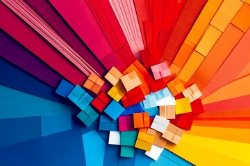 Abstract Geometric Design with Vibrant Colors Exploding into the Frame