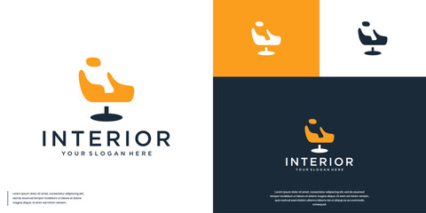 Fototapeta premium office chair logo, comfort, industrial quality, graphic design template.