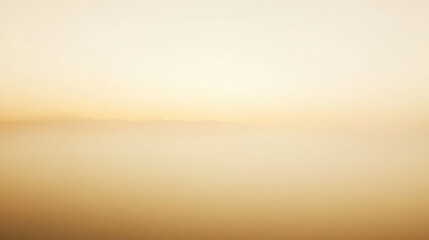 Soft gradient background in beige and brown tones with mountains silhouette in the distance