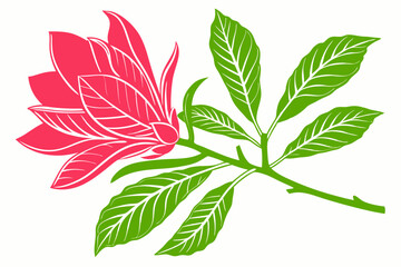 Poppy Petal Silhouette on Solid White Background - Minimalist Art Inspiration